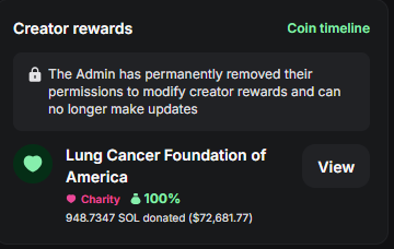StalkHQ's tweet photo. Update on $REMUS 

The most interesting thing happening today:

In less than 10 hours, REMUS has donated $72.7K to the Lung Cancer Foundation of America

And here’s the crazy part…this is a coin that only reached an ATH of $3.27M mcap

A $3.27M memecoin donating $72.7K to lung cancer research in under 10 hours is definitely not something you see every day