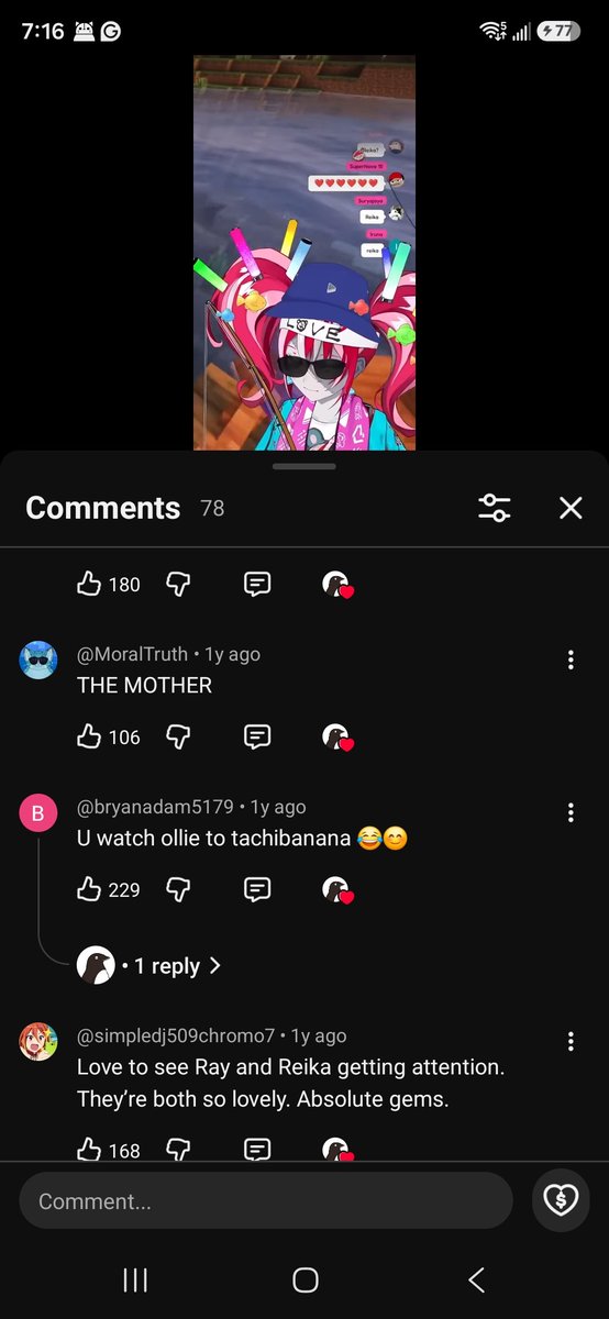 BoopyTheLucky's tweet photo. I was browsing comments om a clip of Ollie and I found @MoralTruthy in there lol https://t.co/chXo4sixJS