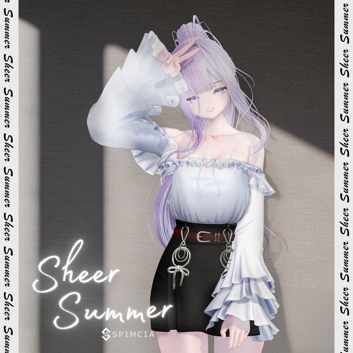 spimcia's tweet photo. 【新作リリース &amp; RPキャンペーン】

「Sheer Summer」
本日17:00より販売開始 💜

発売記念RPキャンペーン開催

▼参加方法
・フォロー
・この投稿をRP

▼当選
3名様
＋商品ページ♥200ごとに1名追加

セールは2週間限定 ✦

#VRChat #3D衣装 #BOOTH #booth_pm https://t.co/t4SFocdp2H