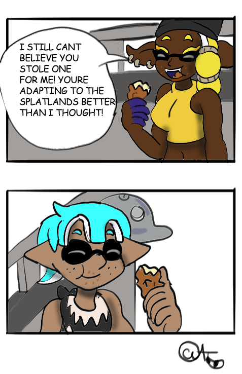 artsy_tanuki's tweet photo. Made a few touch ups to the first page. And made two more new ones as well #Frye #DeepCut #Splatoon3 #splatoonraiders https://t.co/ru8PVXYOcj