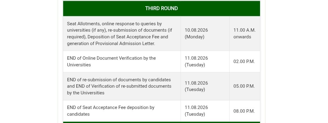 nta_updates's tweet photo. 🚨ICAR UG UPDATE 🚨
The ICAR UG Round 3 Seat Allotment Result has been officially released. Candidates can now check their allotment status and complete the required admission formalities within the prescribed timeline.
#ICARUG #AgricultureAdmission https://t.co/ZHsq5aKwkk