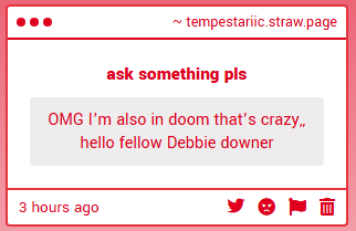 tempestariic's tweet photo. HELLO!!!!!!!!!!!! IM SO GLAD TO KNOW THERES SO MANY DOOMERS OUT THERE!!!!!! WERE ALL ONE BIG PESSIMISTIC FAMILY!!!!!!!! https://t.co/3M11LuQNKK