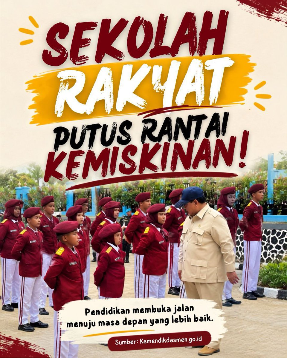 diskusiinfo10's tweet photo. Pendidikan berkualitas membuka jalan bagi setiap anak untuk tumbuh, berkembang, dan meraih masa depan yang lebih baik, karena kesempatan belajar yang setara hari ini adalah langkah nyata untuk memutus rantai kemiskinan. #SekolahRakyat #PendidikanBermutu https://t.co/OD1UlnxIAi