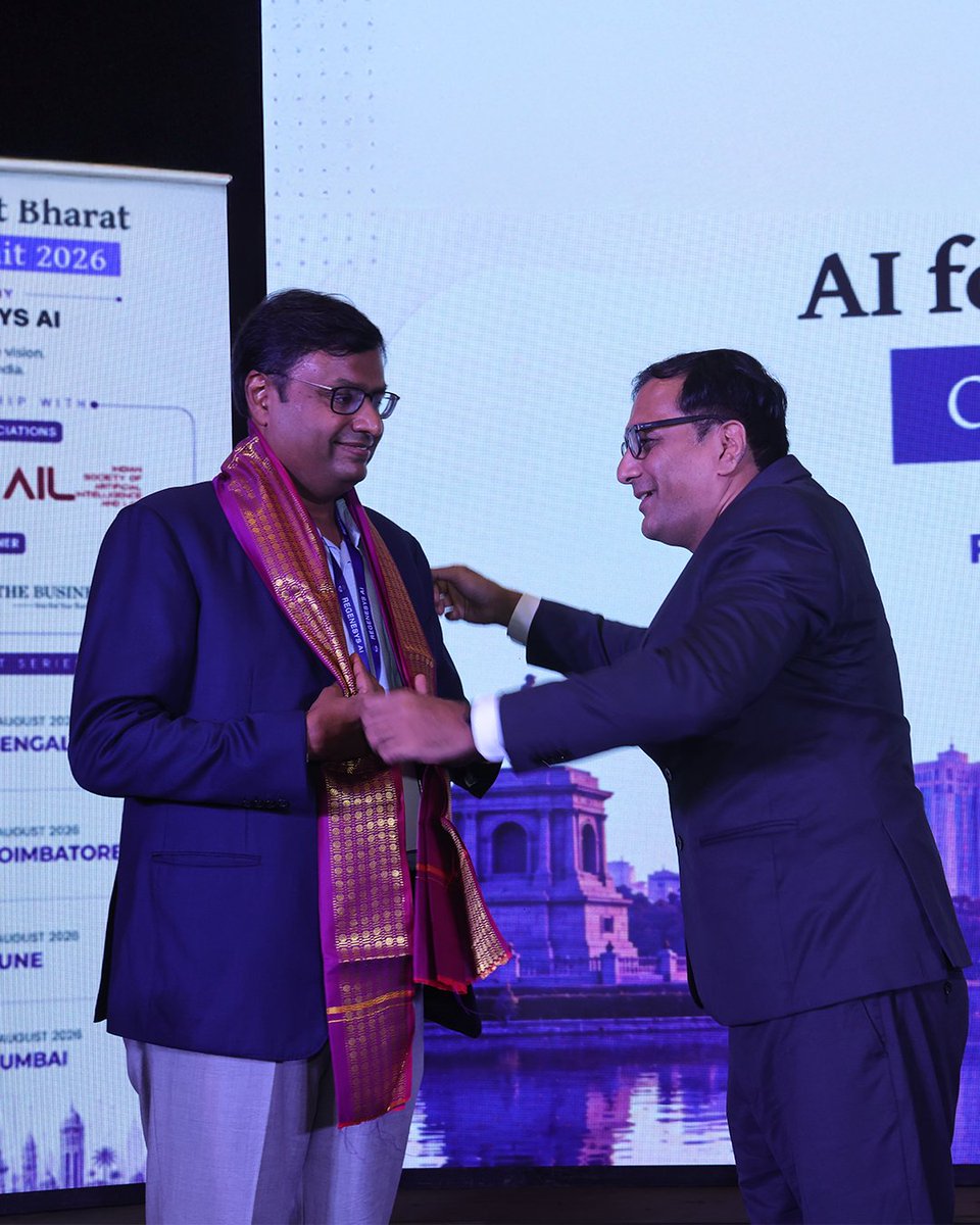 regenesys_ai's tweet photo. AI and education took centre stage at the AI for Viksit Bharat CXO Summit 2026 in Coimbatore.

Dr. K Senthil Ganesh, Managing Trustee, RVS Educational Institutions, delivered a keynote on AI’s impact on education, industry and India’s future.

#RegenesysAI #AIForViksitBharat https://t.co/byhyCfuBhn