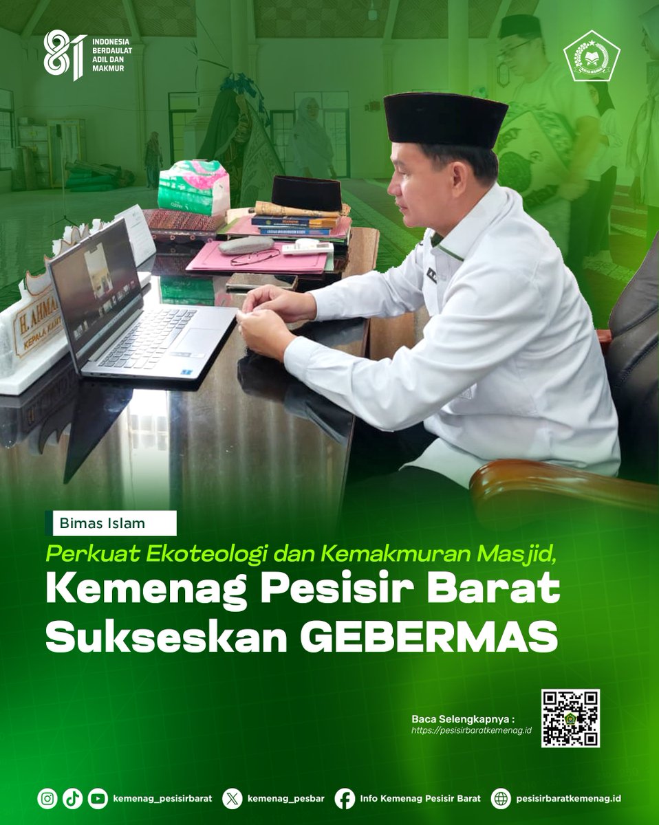 kemenag_pesbar's tweet photo. Perkuat Ekoteologi dan Kemakmuran Masjid, Kemenag Pesisir Barat Sukseskan Gerakan GEBER MAS
Selengkapnya : https://t.co/1R87rm9oKi
#KemenagBerdampak #PesisirBarat #BimasIslam #GEBERMAS https://t.co/frgVt2FLHQ