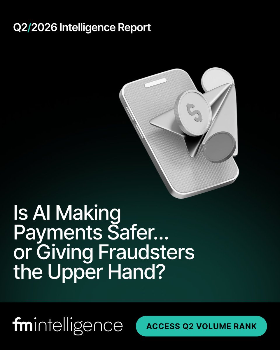 financemagnates's tweet photo. 🤖 AI is transforming payments, but it’s also giving fraudsters new tools.

From automated scams to synthetic identities, discover how AI is reshaping payments and fraud risk in the Finance Magnates Q2 2026 Intelligence Report.

👉 https://t.co/YpFDVTSjat

#Fintech #Payments https://t.co/wfRszErYgQ
