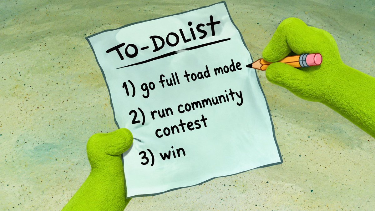 eltoadpepe's tweet photo. brb going full toad mode, big day ahead https://t.co/Y6Qsh12SJ5
