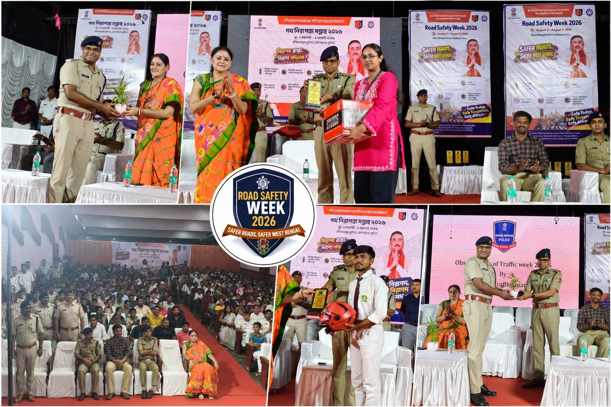 paulagnimitra1's tweet photo. Glad to attend the Road Safety Week closing ceremony organised by the Asansol-Durgapur Police Commissionerate at Bharati Bhavan, Burnpur.
Together, let us build greater awareness and safer roads for all. 🚦
#RoadSafety #RoadSafetyWeek #SafeRoads #TrafficAwareness #AgnimitraPaul https://t.co/22QPJHGOUn