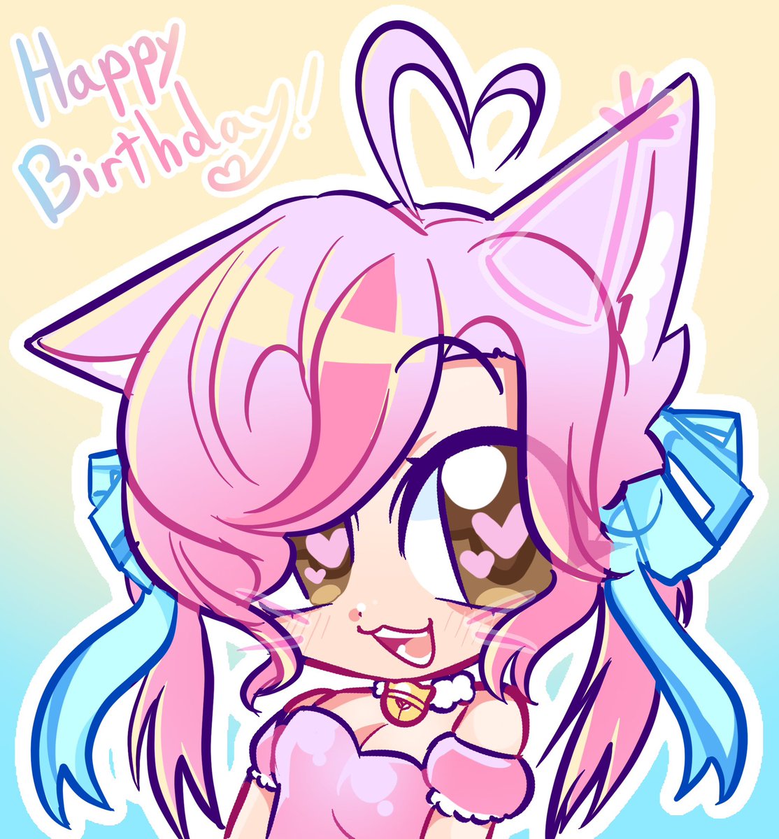 yumikonekoEN's tweet photo. I’m so excited to celebrate the night before my birthday with you all!!! 

I missed my anniversary this year so I’m hoping this one will be even more special to make up for it 🌟🎀

Maybe you guys will stay up to count down with me~? 

Art: CU https://t.co/8UZcBjsFJr