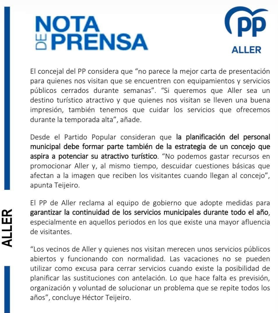 ppdealler's tweet photo. 📚 Las bibliotecas de Aller no pueden cerrar cada verano por falta de previsión.

Desde el 🅿️🅿️ de Aller reclamamos al Ayuntamiento planificación y soluciones para garantizar este servicio durante todo el año.

Las vacaciones son previsibles. Lo que no puede ser normal es que... https://t.co/Xt3Oa4hKVO