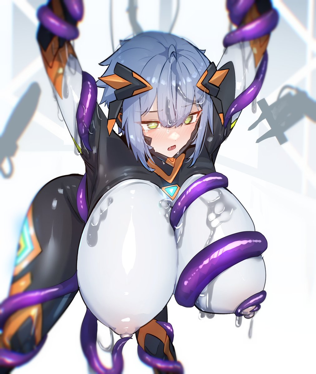 sigure_dd142's tweet photo. 異星人に捕まってしまい、暇なとき有機アーム（触手）で弄ばれて媚声を出させられるコロサスちゃん。 https://t.co/DTHzG7uD2r