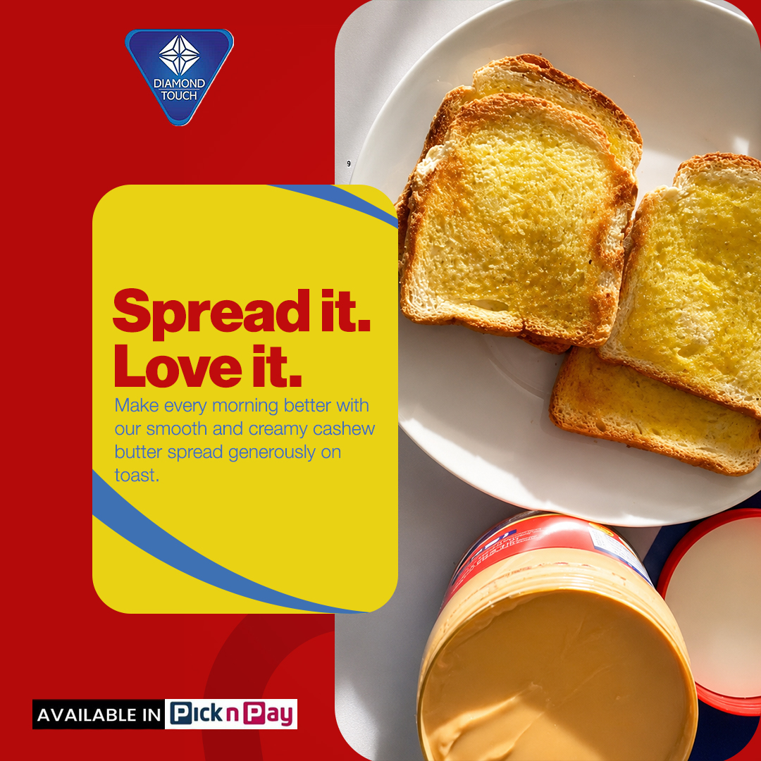 Touch4Diamond's tweet photo. Premium Taste Every jar is packed with carefully selected cashews to deliver premium quality in every serving. Treat yourself to Diamond Touch Cashew Butter today.
Available in PnP Stores Nationwide for only K99.99 a jar.
#EnjoyTheTouch. https://t.co/pd2sZI5Nt8