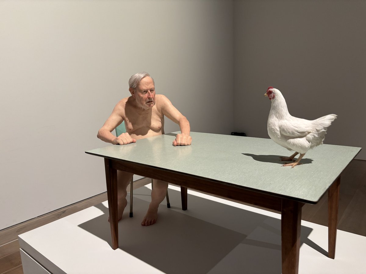 YczPb's tweet photo. 国立新美術館から森美術館に移動
#ロン・ミュエク展 鑑賞
かなり闇を感じる彫刻作品が超リアルで凄かった
巨大ドクロの展示「マス」異界の雰囲気だがいい感じで記念撮影会場となってたのは微笑ましかった
#アート　#一人旅 https://t.co/yxkklAMuQb