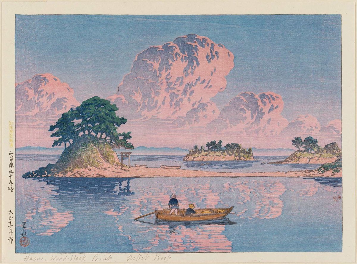hollycurates's tweet photo. woodblock prints by Kawase Hasui

1/ Ushibori, 1930
2/ Tsukumojima, Shimabara, 1922
3/ Tega Marsh (Teganuma), 1930
4/ Benten Pond, Shiba, 1929 https://t.co/VejxjyX6v4