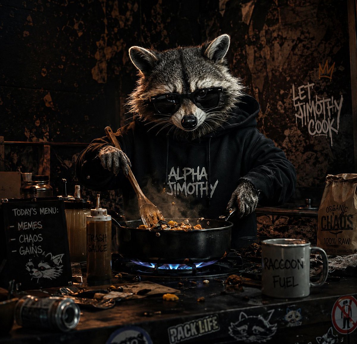 AlphaJimothy's tweet photo. still cooking. nobody knows the recipe. the pack is concerned. https://t.co/9a2Y6EKD29