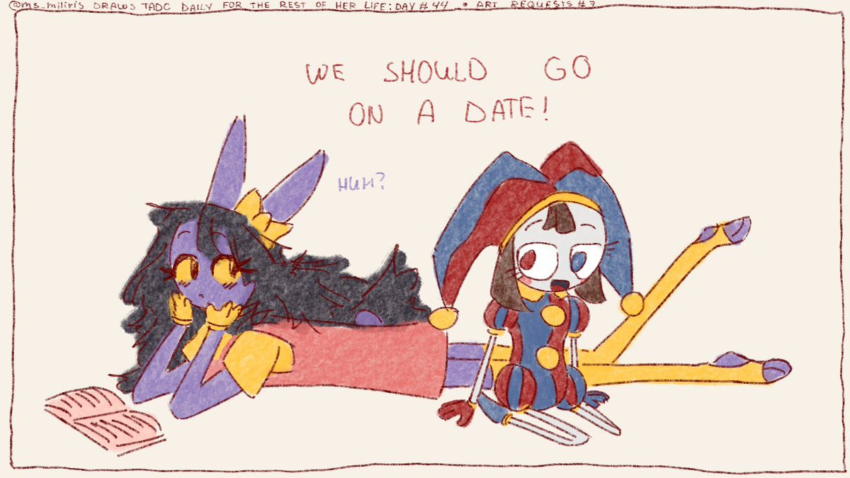 MsMiliris's tweet photo. Drawing TADC daily for the rest of my life: DAY 44 (late post because I have no electricity)

1/3

#TADC #TheAmazingDigitalCircus #Jax #TransfemJax #Pomni #FunnyBunny #Ragatha https://t.co/Yxk4lJvXtl