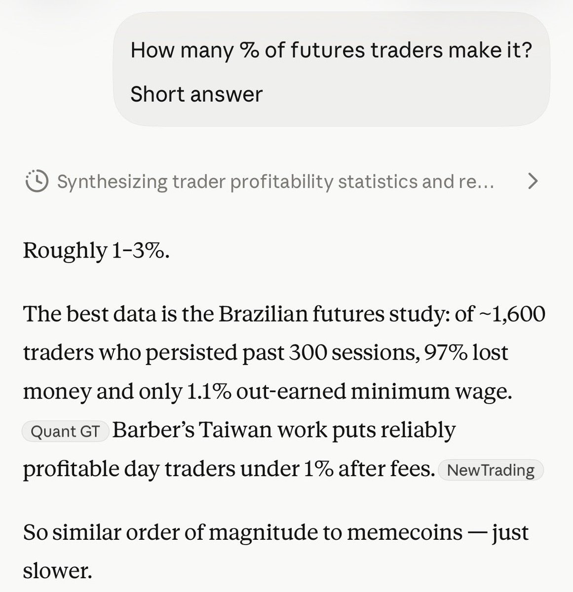 Farmercist's tweet photo. @teddi_speaks There’s no guarantee that a memecoin trader or futures trader will make to, as there is vesting for airdrop, there is liquidation and rugging in meme.

Only about 1% make it… in airdrop everyone makes it ✌️ https://t.co/t9PscTI2wl