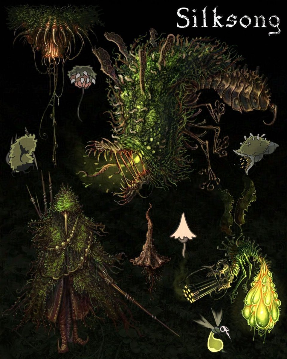 waasken's tweet photo. BLOODBORNE X SILKSONG 💀

What's your fav species from BileWater ?🐸🥬 

#style #art #teamcherry #fromsoftware #lovecraft #darkart https://t.co/kaJ3s1jNjG