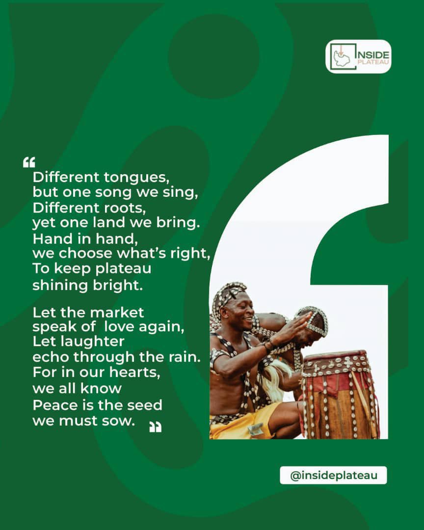 Insideplateau_'s tweet photo. Plateau State!💚

Many cultures.
One heartbeat.
Different tongues.
Different roots.
One people.
Who choose love.
Who choose peace.
Who choose unity.
Always.

#InsidePlateau — may that spirit continue to grow. https://t.co/bsHODerSR3