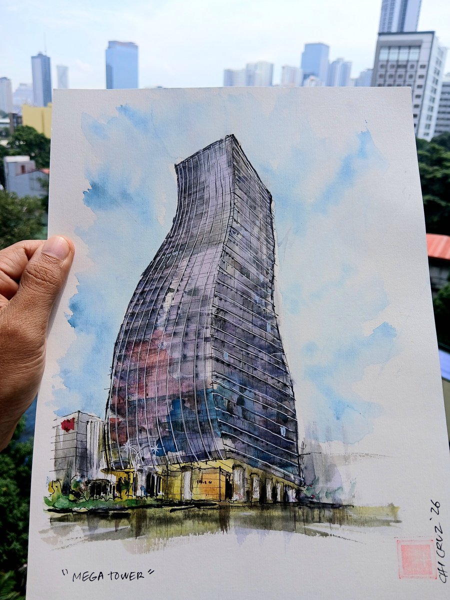 malayangkamay's tweet photo. Todays Sketch

"Mega Tower"

The 50-story Mega Tower (SM Mega Tower) in Ortigas Center, Mandaluyong City was designed by the global architectural firm Arquitectonica with local collaboration from W.V. Coscullela and Associates

#malayangkamay #arkitalkpilipinas  #megatower #smdc https://t.co/QNi2HSMVtz