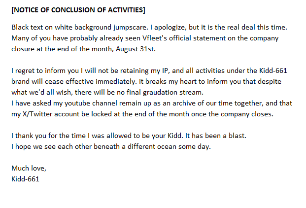 Kidd661VT's tweet photo. [NOTICE OF CONCLUSION OF ACTIVITIES] https://t.co/d5fuSprEBv