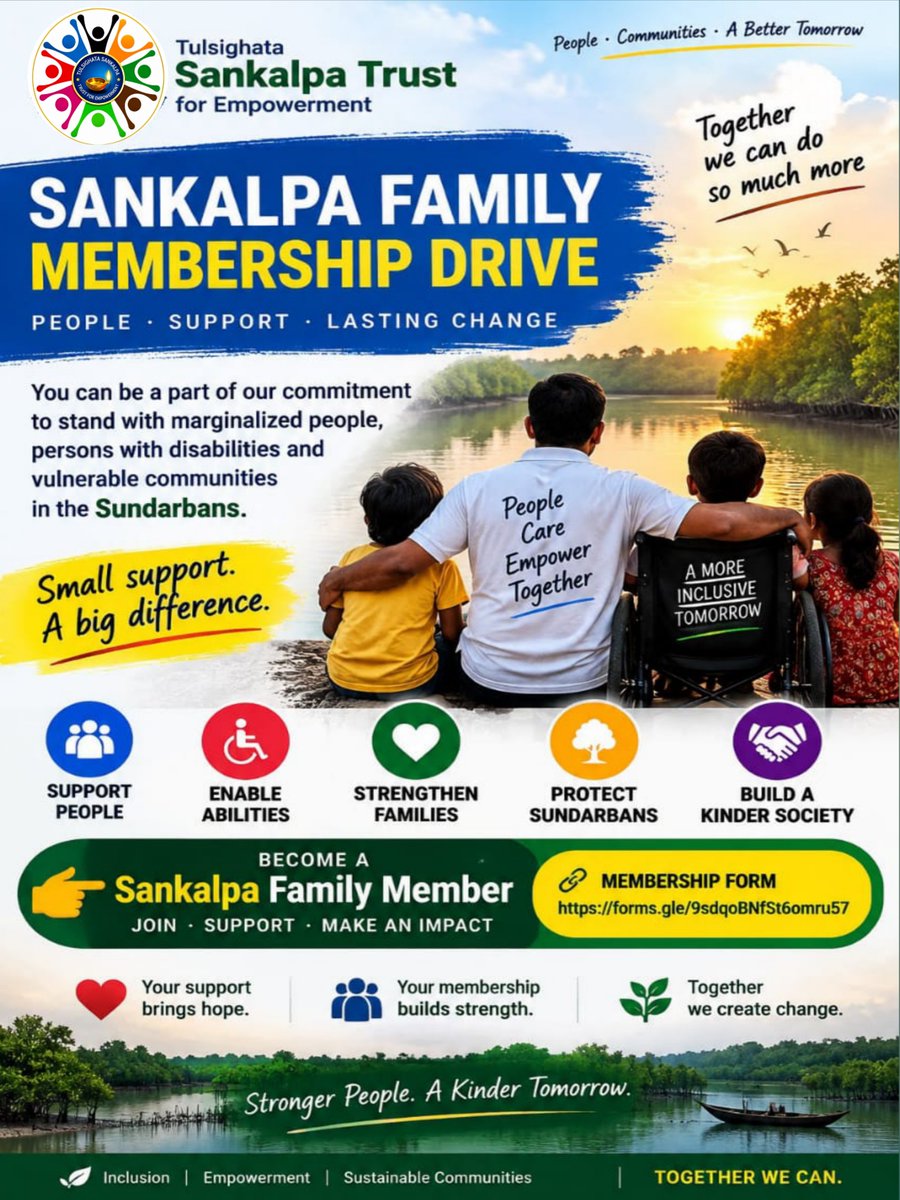 tulsighata's tweet photo. ❤️ SANKALPA FAMILY MEMBERSHIP DRIVE

Stand with marginalized, persons with disabilities &amp; vulnerable communities in the Sundarbans.

🤝 Be a partner in building a compassionate society.

👉 Become a Member:
https://t.co/jmmjIWQmp7

Tulsighata Sankalpa Trust https://t.co/erA2HTgvws
