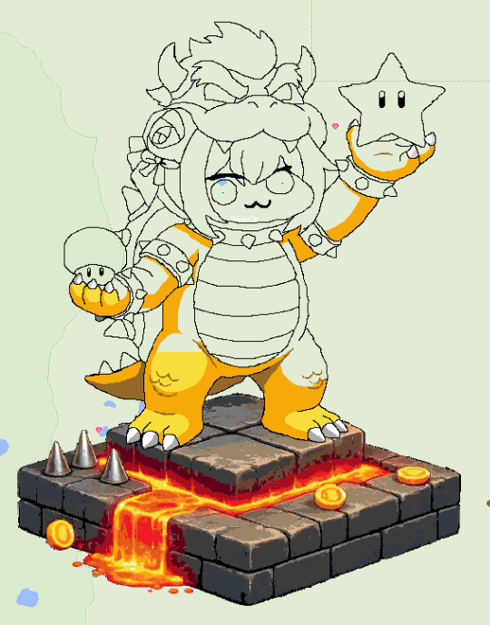 Darkyoshi0007's tweet photo. The great Queen Doro Bowser is on the verge of taking total control of all of Doroland and its oranges; honestly, I'm really liking how it's turning out especially the base, which took me a long time to make.
#doro #nikke #doroland #dorocord #wplaces #bowser #orange https://t.co/g2AZkOON6m
