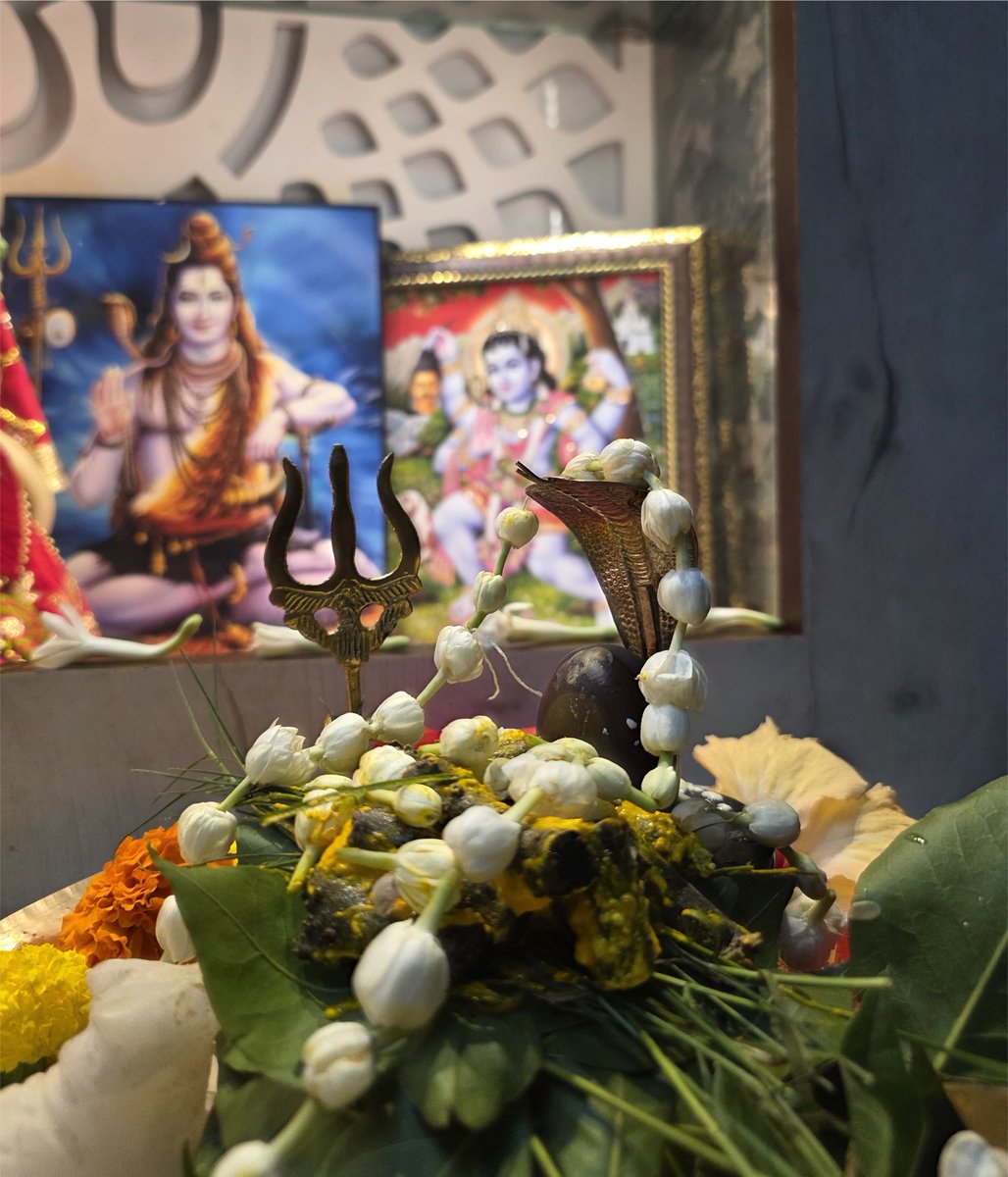 PankajjKashyapp's tweet photo. Today is the auspicious Som-Trayodashi ✨
At sunrise, we have Dwadashi Tithi, which changes to Trayodashi around 8:00 AM (Approx). 
Trayodashi is ruled by Jupiter (Guru), associated with Mahadev.
Moon is in Ardra Nakshatra, whose deity is Rudra, a fierce form of Lord Shiva. It is Monday (Somvar), the day dedicated to Mahadev.
☑️ Monday + Trayodashi + Ardra Nakshatra makes today especially auspicious for worshipping Mahadev and Maa Parvati, dhyan, mantra japa and seeking the blessings of Mahadev. 
▪️नमस्ते अस्तु भगवन विश्रेश्वराय महादेवाय त्र्यम्बकाय त्रिपुरान्तकाय त्रिकालाग्निकालाय कालाग्निरुद्राय नीलकण्ठाय मृत्युंजयाय सर्वेश्वराय सदाशिवाय श्रीमन् महादेवाय नमः॥ रुद्राय कालभैरवाय नमः॥ 🙏🏼✨