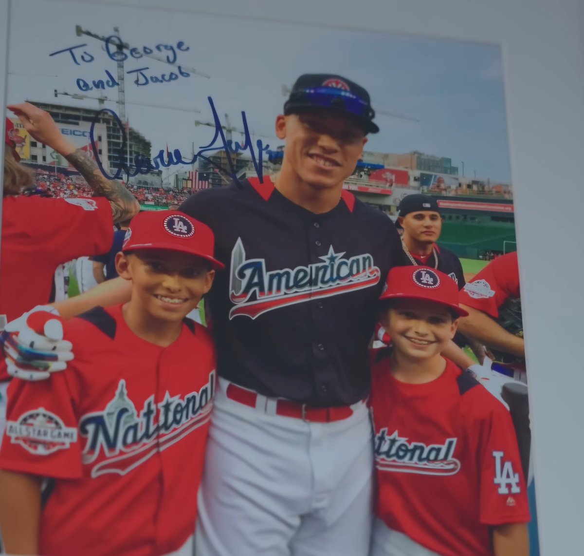 Gruntbaseball's tweet photo. Omg George Lombard Jr. And his brother with Aaron Judge at the 2018 Home Run Derby https://t.co/cfE3iuSTu1