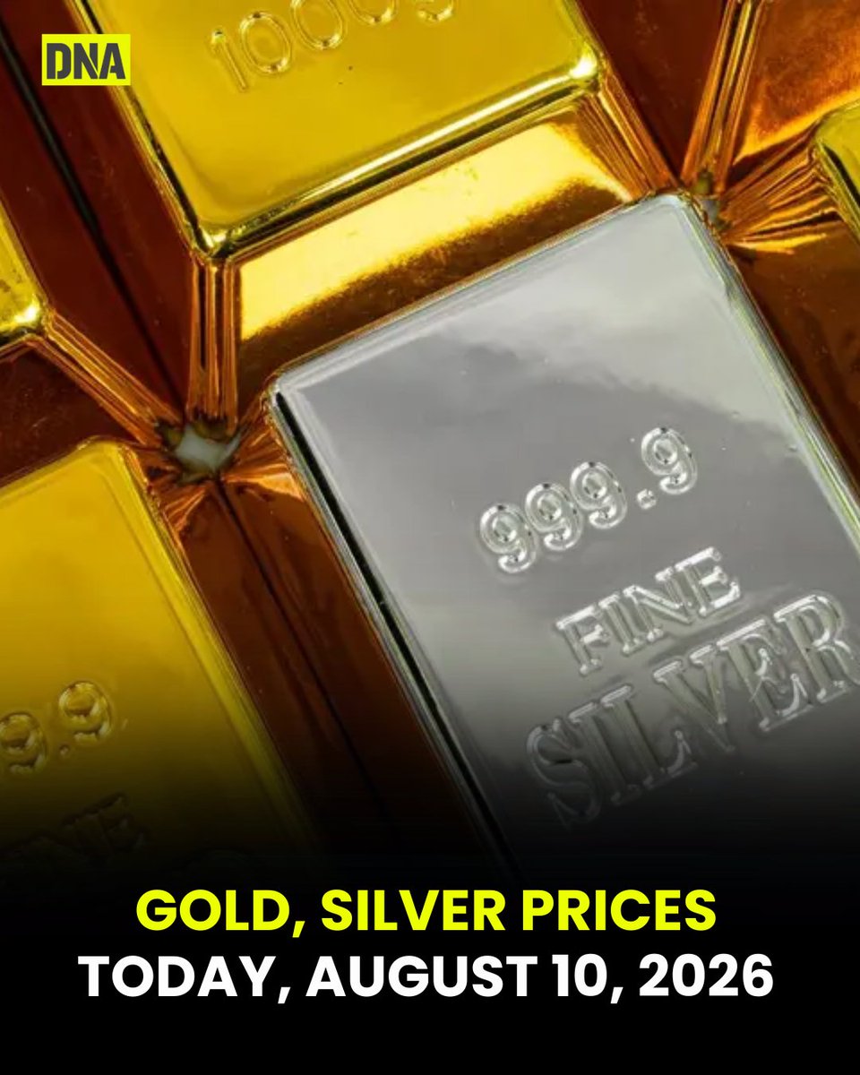 dna's tweet photo. The prices of gold and silver in India continue to be influenced by global market trends, local demand and changing currency rates. Here is a breakdown of the current prices of gold and silver today.
Read here :https://t.co/NoNghmc3qy
#DNAUpdates | #GoldandSilver | #GlobalMarket