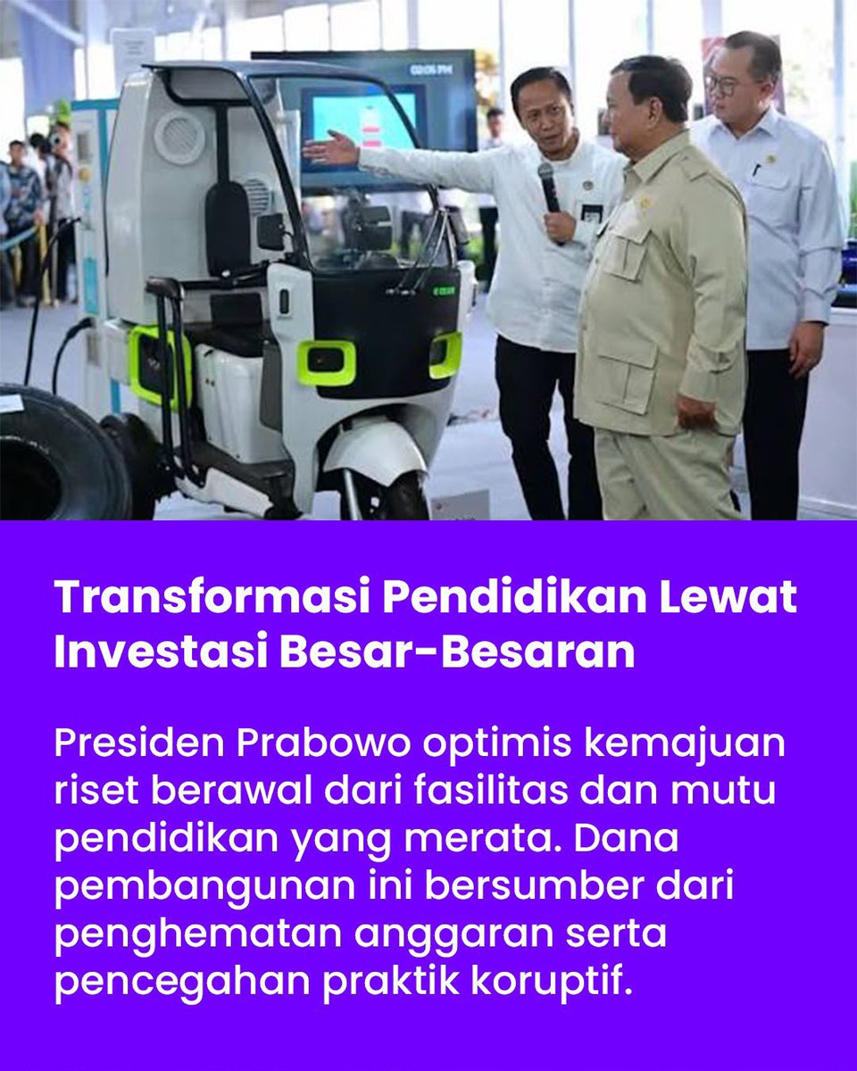 lestari21207's tweet photo. Penguatan pendidikan dan riset terus dilakukan untuk Dorong Riset &amp; Inovasi Nasional sekaligus menciptakan berbagai terobosan baru #InvestasiBesarPendidikan https://t.co/kkkffnFxpz