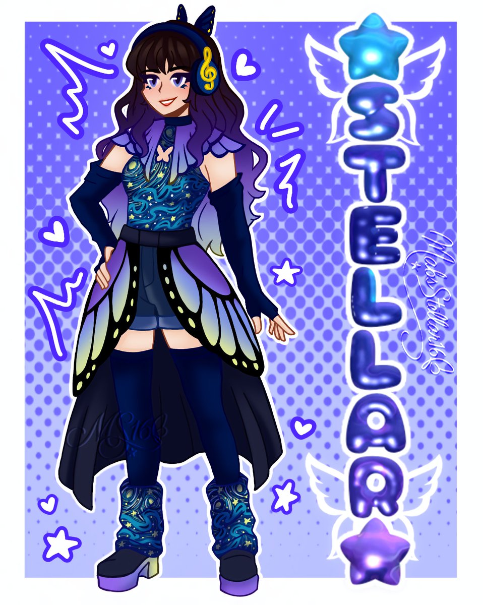 Mabs_Stellar16's tweet photo. ¡Nuevo atuendo de Stellar! 💙✨ (no es rediseño jiji)
Usa ropa hecha con sus propias alas (que cambian de forma) para camuflarse. Se pinta las marcas en los ojos con maquillaje: Para fingir que ya perdió sus poderes y pasar desapercibida. 🤫 Shh... detalles de su lore oculto. 👀 https://t.co/aOAwRiEORu