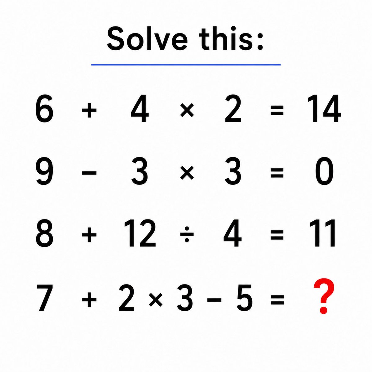 Hania_puzzle's tweet photo. A quick math test for you.

No calculator, just simple thinking.

Solve it before you scroll. https://t.co/Dd03jFPSGg