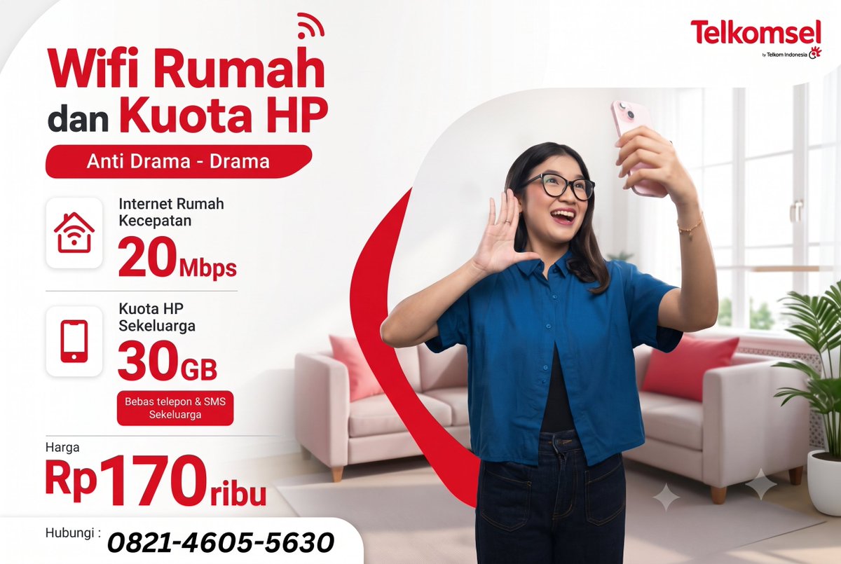 DzikryZalfa's tweet photo. *WIFI MURAH MALANG*

WIFI + KUOTA 30 GB
CUMA 170.000/BULAN

Paket sudah termasuk :
- WiFi 20 mbps
- Kuota 30 GB tiap bulan
- Gratis kartu perdana Telkomsel

Informasi Berlangganan Hubungi
WA 0821-4605-5630 https://t.co/ByZbZ5yRuU