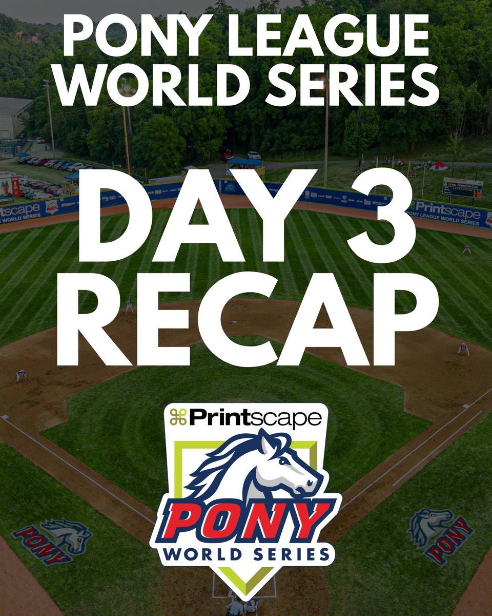 PONYbbsb's tweet photo. Day 3 recaps of the 2026 Printscape Pony League World Series in Washington, Pennsylvania!

🔗 https://t.co/ISns4SWFUy https://t.co/Cod78Q9F4q