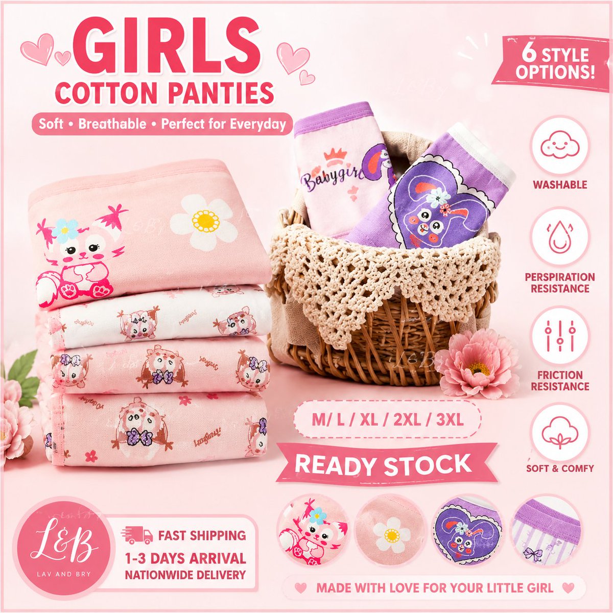 LavernRamirez's tweet photo. 🛒https://t.co/CxhVucPevz

Soft &amp; comfy cotton panties for your little girl! 🎀💕 Cute styles + ready stock! ✨

#GirlsPanties #CottonPanties #KidsEssentials #BabyGirl #GirlsUnderwear #ShopeeFinds https://t.co/vOzvyEuCMX