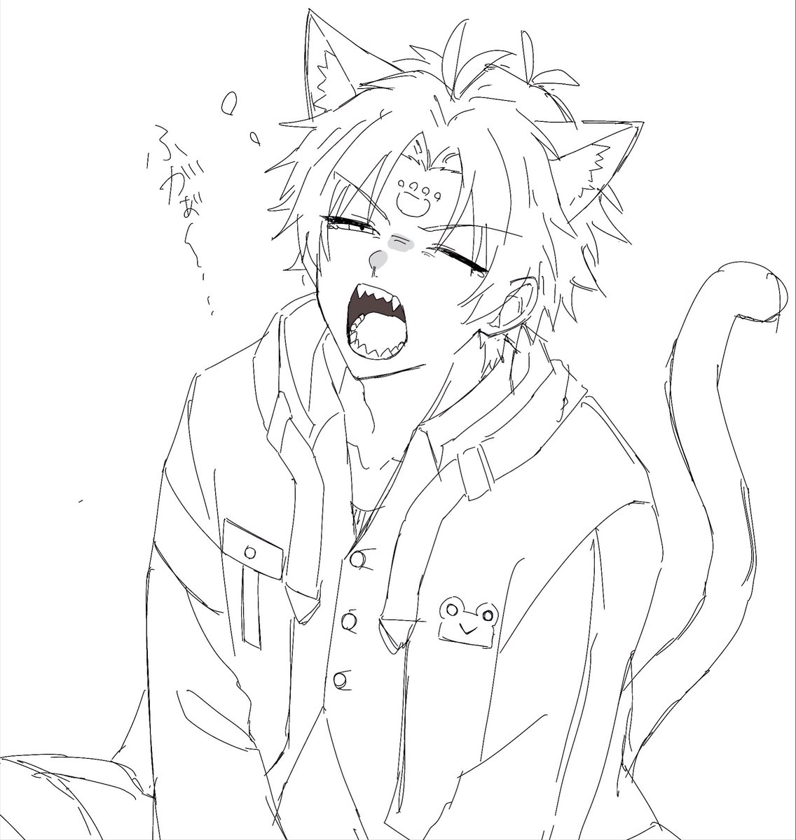 ba_shio67's tweet photo. 猫化したのこの姿の🐸さんじゃないけど
(場合によっては消すかもです) https://t.co/VUcOxnGdjg