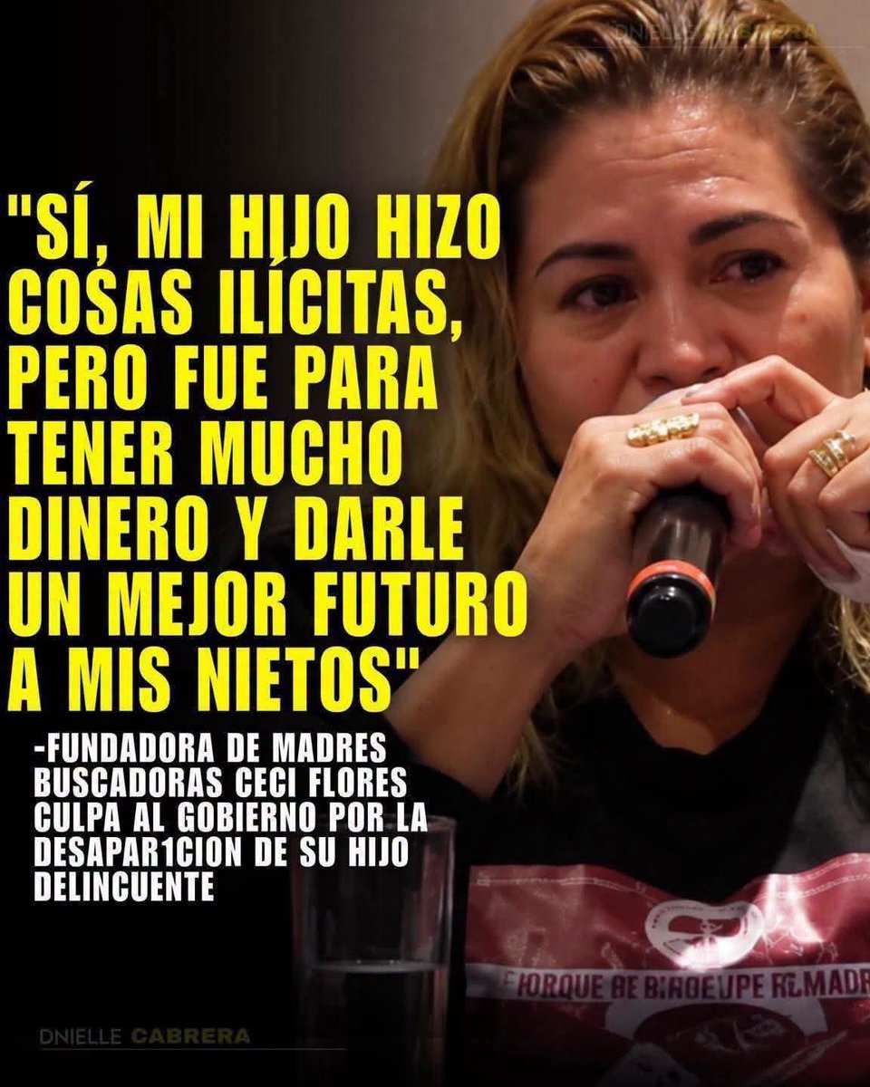 temotizox's tweet photo. Resulta indignante intentar disfrazar la delincuencia como un sacrificio familiar. Decir que alguien cometía actos ilícitos “para ganar mucho dinero y darles un mejor futuro a sus hijos” no es una explicación: es una justificación moralmente inaceptable.

El dinero criminal jamás construye un mejor futuro. Detrás de esos lujos puede haber familias destruidas, jóvenes reclutados, personas desaparecidas y otras madres llorando a sus hijos. El dolor de una madre merece respeto, pero no puede utilizarse para borrar la responsabilidad de quien decidió vivir fuera de la ley.

Ceci Flores tiene derecho a exigir que se investigue la desaparición de su hijo y que los responsables sean castigados. Toda persona, incluso quien delinquió, tiene derechos y nadie merece ser desaparecido. Pero una cosa es exigir justicia y otra muy distinta romantizar el delito como si hubiera sido cometido por amor a la familia.

Porque las víctimas de la delincuencia también tenían madres, hijos y nietos. Su dolor vale exactamente lo mismo. La justicia no puede tener memoria selectiva ni convertirse en indulgencia cuando el delincuente es de nuestra propia familia.