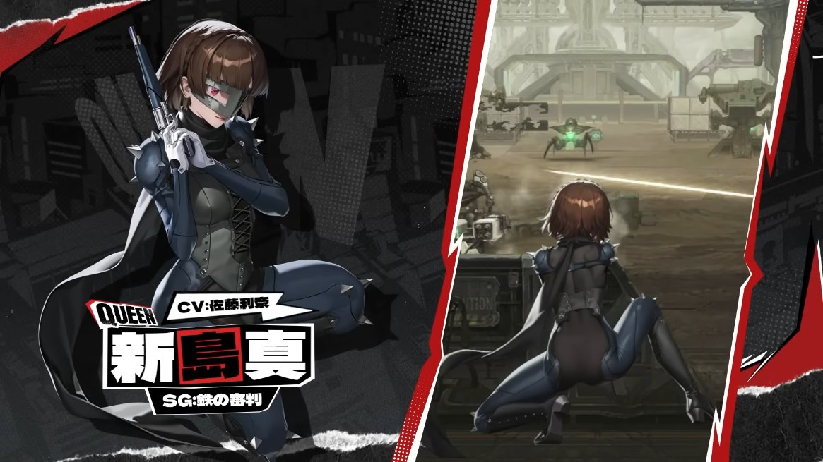 chewingsoul's tweet photo. 【P5, P4, P3】NIKKEコラボ
実際のゲーム画面が公開されました。

また、真と雪子は制服・着物が無料、NIKKEオリジナルデザイン衣装（パジャマ・ネグリジェ）が課金パス特典に追加されるとのこと。 https://t.co/f7o75KbS31