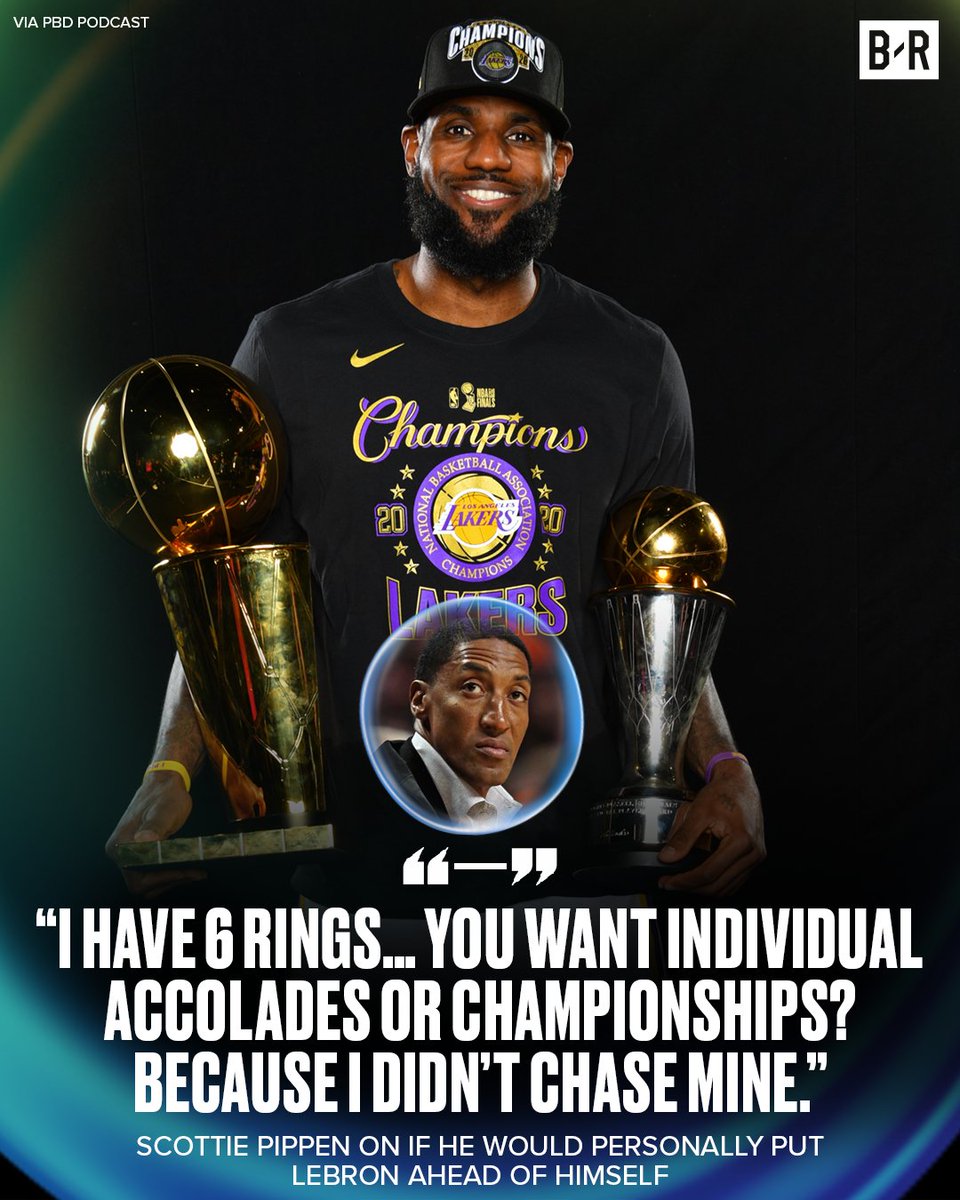 BleacherReport's tweet photo. Scottie Pippen puts himself over LeBron 😳🔥 https://t.co/8QJXFyLZDd