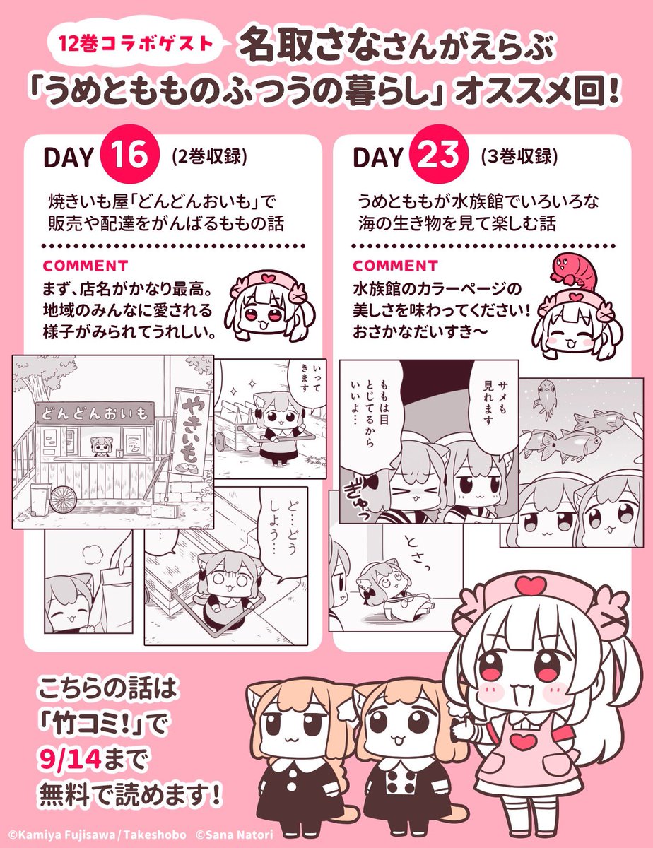 kami8san's tweet photo. #うめともものふつうの暮らし
12巻コラボゲストの名取さなさんによる、うめもものおすすめ回 ５選発表‼️

🌟選ばれた回は期間限定で無料公開中！名取さんのおすすめポイントにもご注目ください☺️
https://t.co/6ouQc7kmeV https://t.co/mbyJxUTL9E