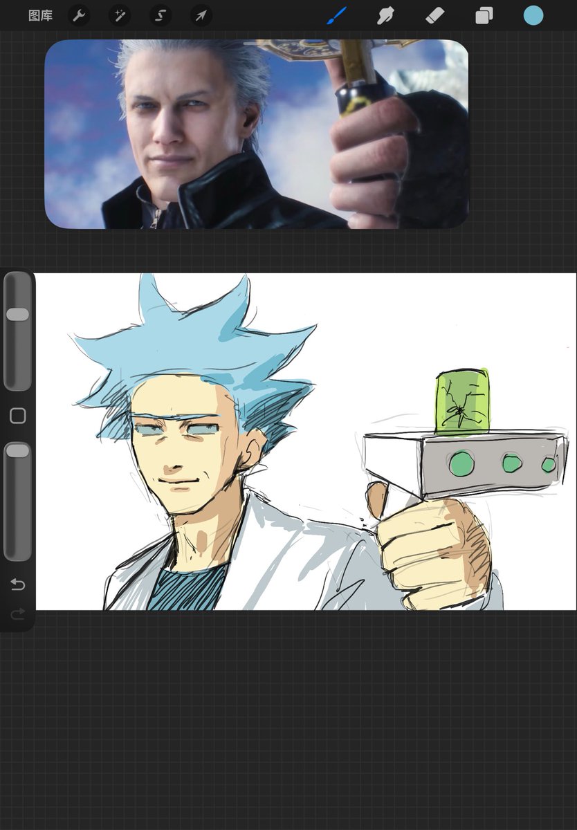 WsshWsshpsd8's tweet photo. #rickandmorty #devilmaycry5 https://t.co/EdcDh1tuOB