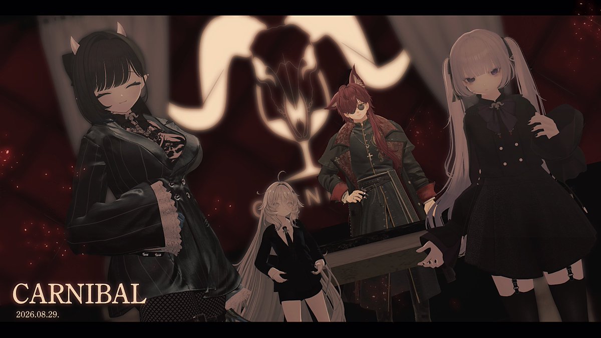 tks_vrchat's tweet photo. 🍷#悪の華_VRC × #CARNIBAL_vrc
8/29(土) 22:00 より、《悪食の宴》が開宴となります。

捕食者、そして華の宴を彩るVillainたちの食事会
告知の引用RPで人間の皆様にも招待状が届くとか。

我々スタッフも心より皆様をお待ち申し上げております。 https://t.co/1G44Q29uRJ