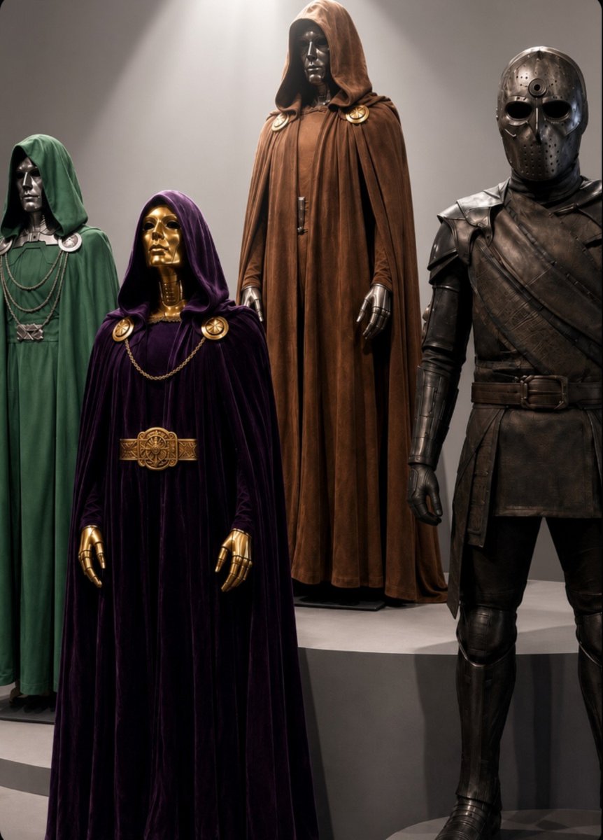 BoinkBuzz's tweet photo. 🚨 The Full Costumes of "The Witches of Doom" from 'AVENGERS: DOOMSDAY' Are Now on Display

The characters are rumored to be under the mask are; 

• Cynthia Von Doom
• Doctor Strange
• Wanda Maximoff
• Sue Storm https://t.co/aNEZejpXjI