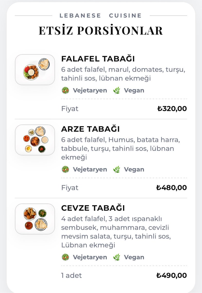 gamozella's tweet photo. Tam bir sokak lezzetleri gurmesi olarak Lübnan Mutfağını denemesem olmazdı. Feyha’a tabağını seçtik tadım için güzel bir menü oldu. 

📍 Arze , Üsküdar Uncular Cad. https://t.co/9MNGrEzmGN