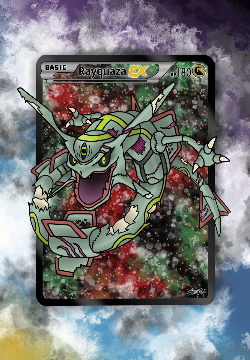 SadDeath666's tweet photo. Rayquaza Zombie Fanart🖤✨️ #pokemon #rayquaza #tcg #fanart #zombie https://t.co/pVPedlyT2N