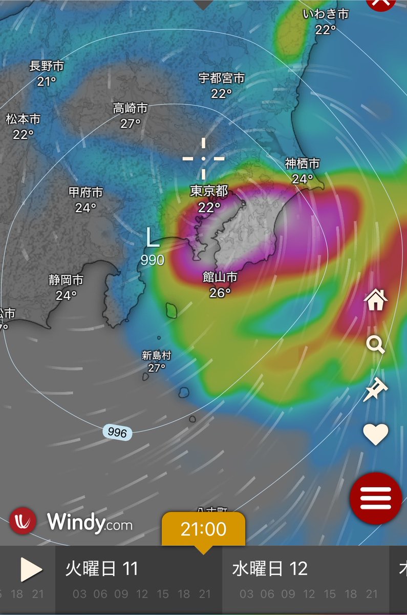 u_minatuki's tweet photo. MSM00zは台風さらに南下させて銚子付近上陸から東京湾→神奈川県コース、、、 https://t.co/W4kqgTVn2o