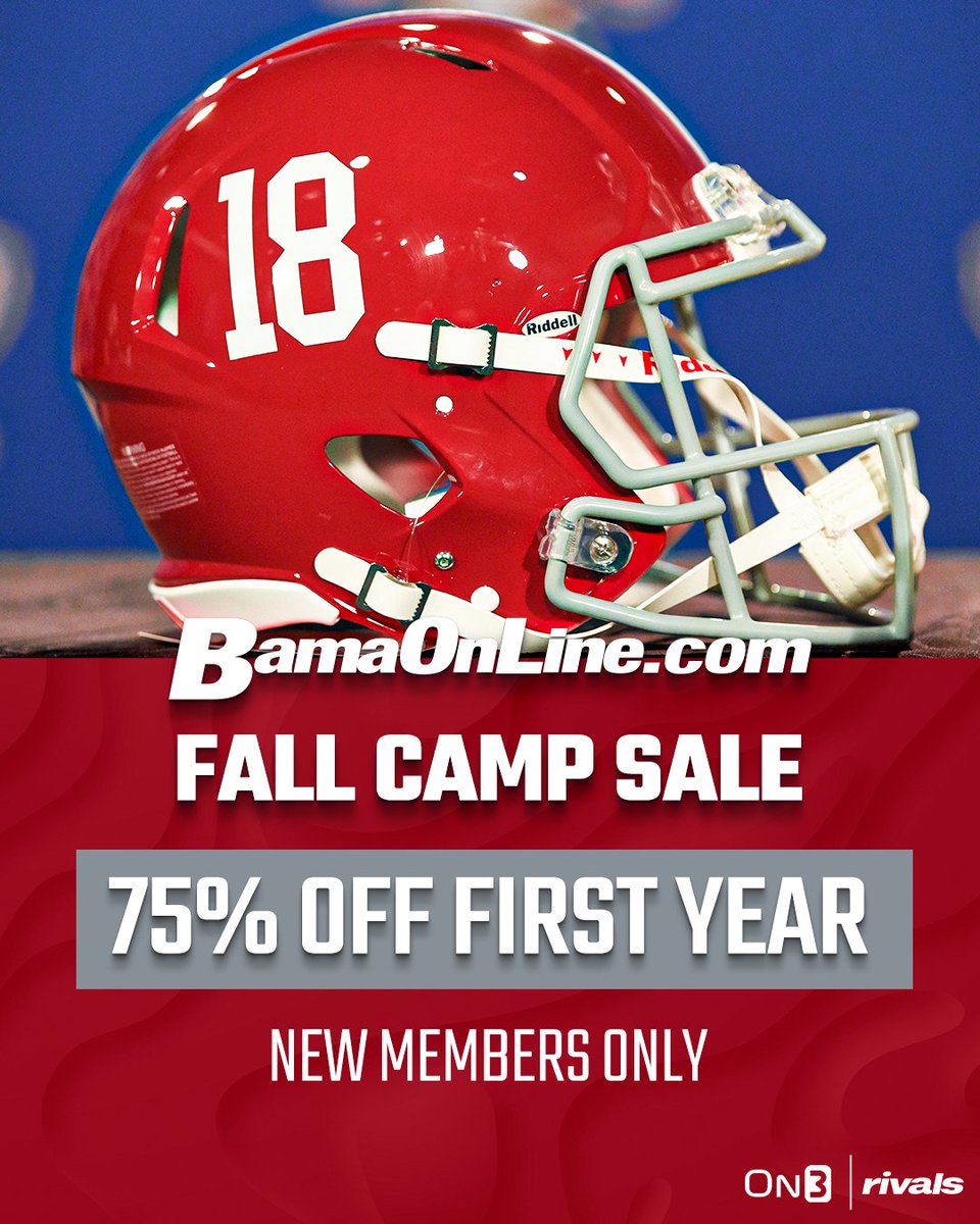 BOL_On3's tweet photo. ✅ Practice news &amp; notes
✅ Reaction to Ryan Grubb
✅ Latest recruiting intel

There's no shortage of Crimson Tide coverage at @BOL_On3. Join today and get 75% OFF your first year – that's ONLY $2.49/month.

🔗 https://t.co/9lzbPm3aeM https://t.co/nq0torc5pv