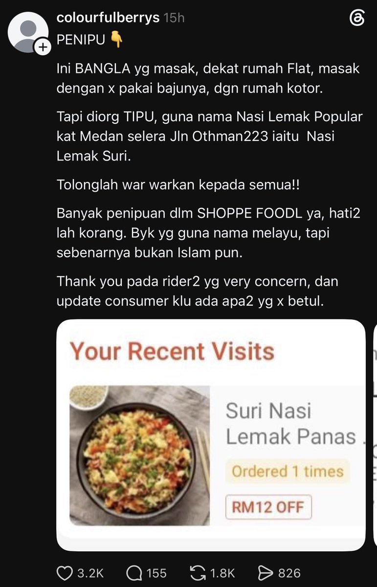 pickyhn's tweet photo. Jangan sesekali order makanan kat Grab / Shopee / Foodpanda dari vendor entah apa2 😭 https://t.co/Zkdon25BqH