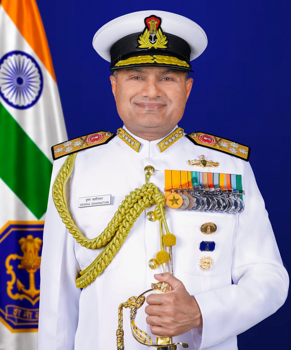 indiannavy's tweet photo. Adm Krishna Swaminathan, #CNS, is on an official visit to Mauritius (10–13 Aug 2026) to strengthen the India-Mauritius maritime partnership further and deepen bilateral maritime cooperation between the two nations. 

Engagements with senior leadership of #Mauritius will focus on enhancing operational-level linkages, strengthening maritime security, capacity building and defence cooperation, and exploring new avenues for collaboration.

The visit reaffirms India's commitment to strengthening maritime partnerships in the #IndianOceanRegion, advancing #NavalCooperation, enhancing #MaritimeSecurity, promoting regional stability, and reinforcing the shared vision of #MAHASAGAR.

🇮🇳 - 🇲🇺#BridgesofFriendship

Details
https://t.co/iHOi5xdnM6

@SpokespersonMoD @DefenceMinIndia